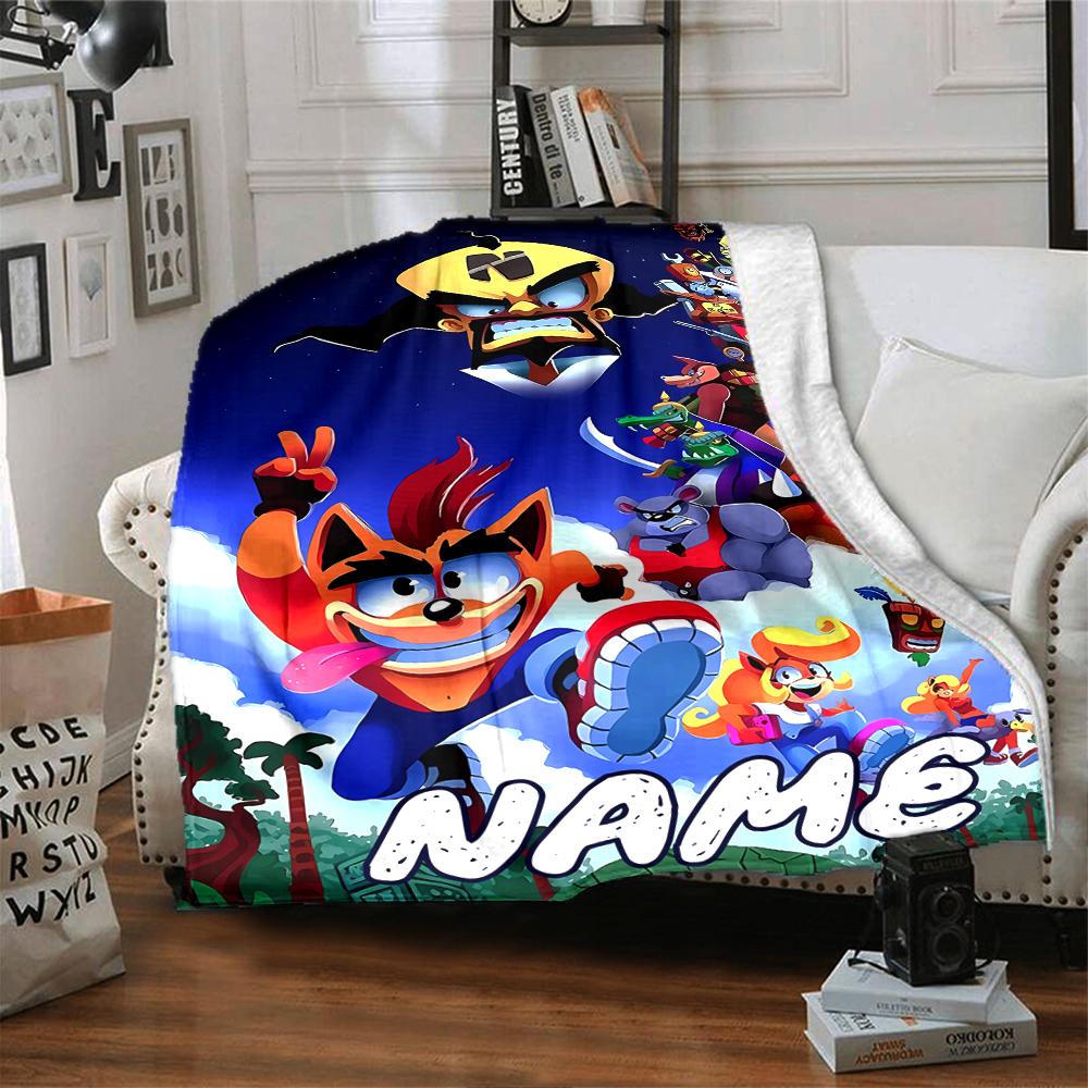 Customiz Name Personality Crash Bandicoot 4 It's About Time Blanket Soft &Warm Sofa Office Bed Travel Lunch Break Blanket, Gift Suitable All Seasons