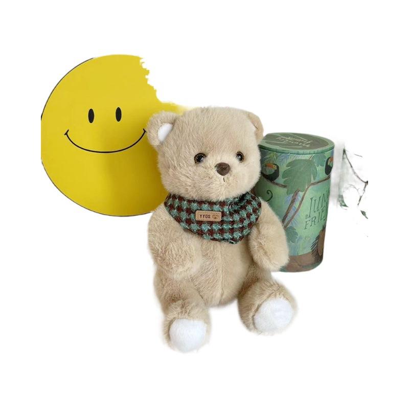 Niedlicher Lätzchen Bär Puppe Plüschtier Beruhigungskissen Greifautomat Stoffpuppe Geburtstagsgeschenk Mädchen