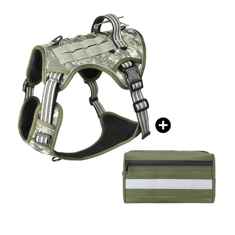Imbracatura a pettorina per cani Heavy-Duty con sistema Molle per cani di taglia grande, per passeggiate all'aperto, controllo