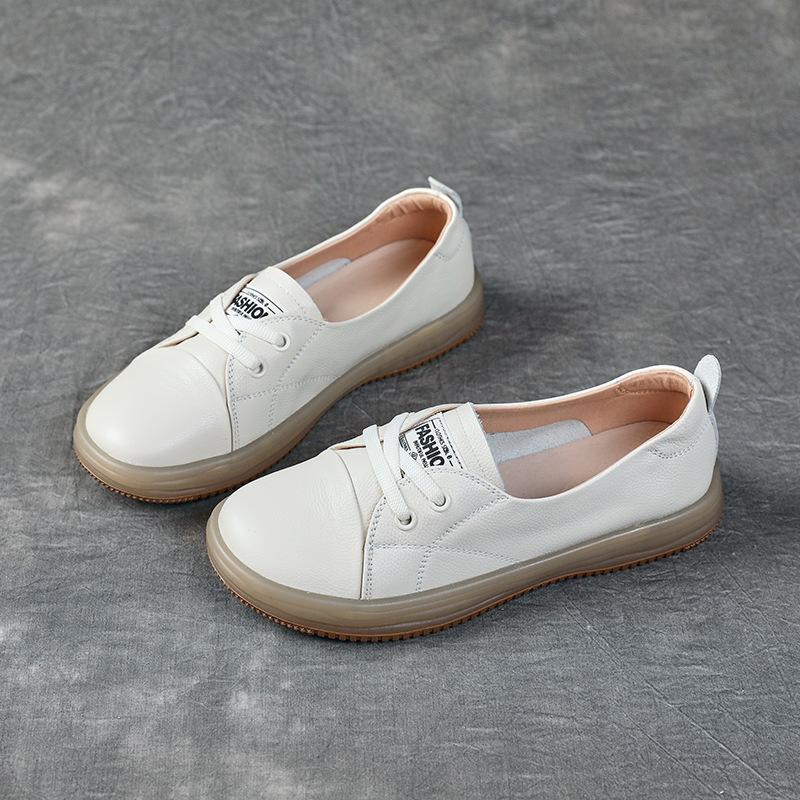 

Мягкая подошва, Мягкий верх, Плоские, Нескользящие Повседневные Одинарные Туфли для Женщин для Ношения на Одну Ногу 40 бежевый