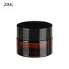 5ML-500ML Dark Brown Refillable Bottle Portable Glass Split Bottle Circular Tea Face Cream Bottle Travel Cosmetic Container Can