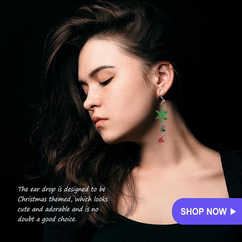 1 Pair Earrings Christmas Themed Stylish Reusable Ear Drop Anniversary Shopping Decorative Jewelry Festival Birthday Gift