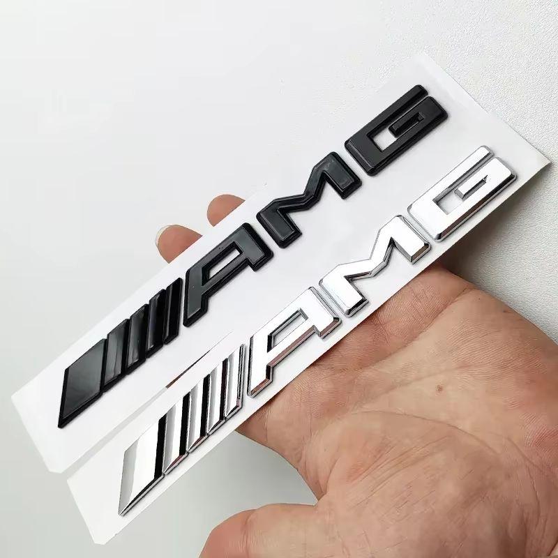 1pcs 3D ABS Black Logo AMG Emblem Letters  trunk Badge For Mercedes Benz W204 W205 W176 W177 W212 W213 AMG Sticker Accessories