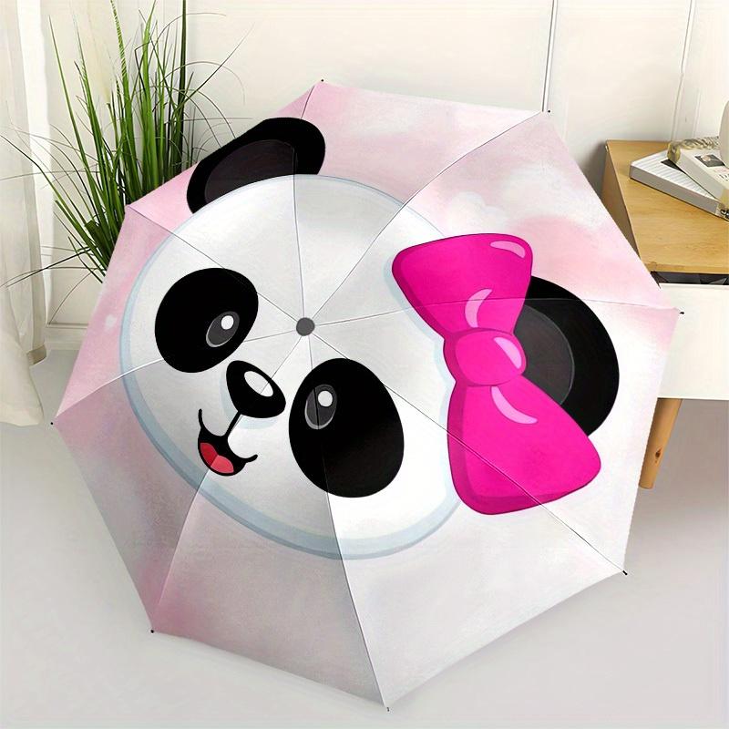 1pc Panda Bow Themed High-quality Umbrella,Automatic Opening and Closing Umbrella,Multi-functional Umbrella G0811252