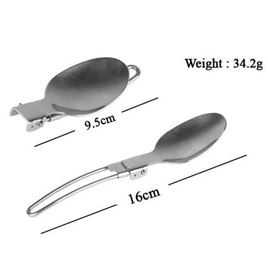 Stainless Steel Folding Camping Cutlery Set: Knife, Fork, Spoon - Lightweight & Portable for Hiking and Picnics.