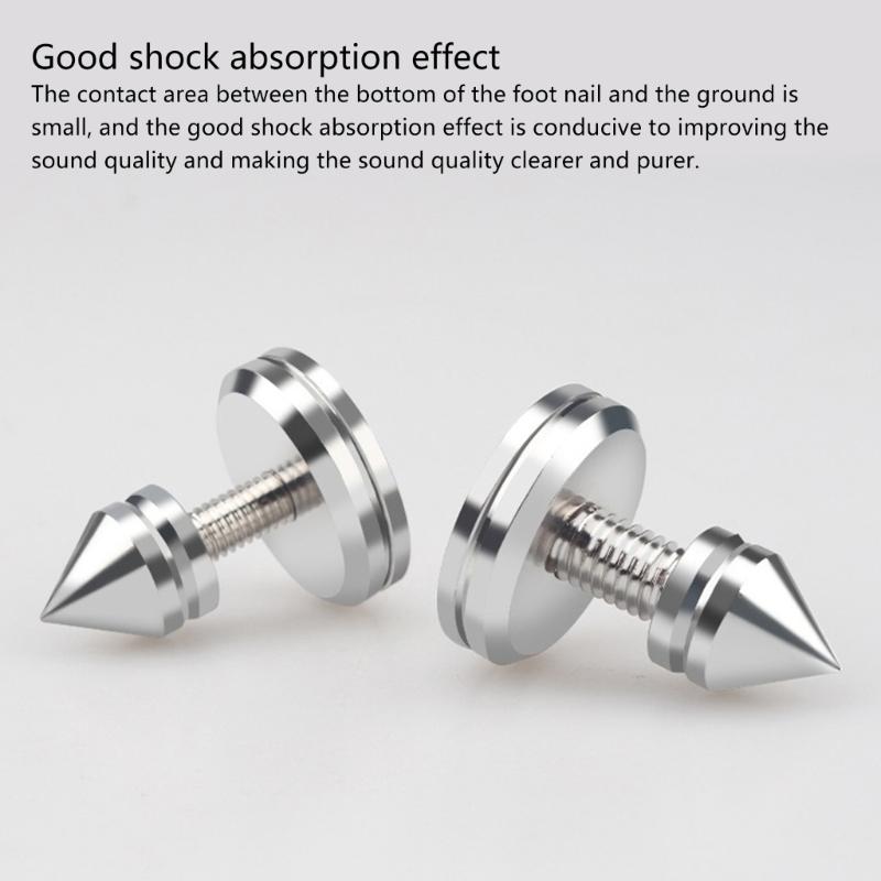 1Set Silver Metal Speaker Spikes Insulation Feet Enhances Sound In HiFi Systems Auditory Isolation Padsr