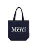 La Maison Studio Denim Vintage Washed Merci Logo Chain Embroidery Eco Bag Indigo (Fce5Bg003P)