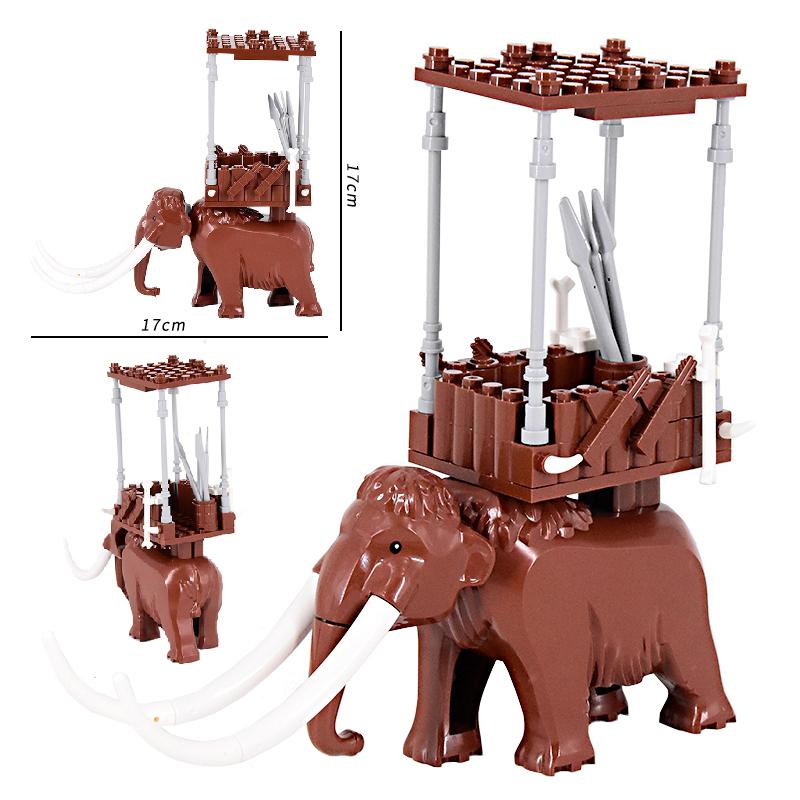 Creative Medieval Lotr Castle Knight Rome Spartacus Orc Elephant Chariot Siege Engine Model Building Blocks Bricks Toys Gift