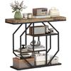 4 Tier Industrial Console Table Rustic Brown