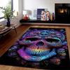 VIKAMA Color Skull Pattern Carpet For Living Room, Bedroom, Laundry Room - Water Absorbent And Slip-Resistant Home Decoration