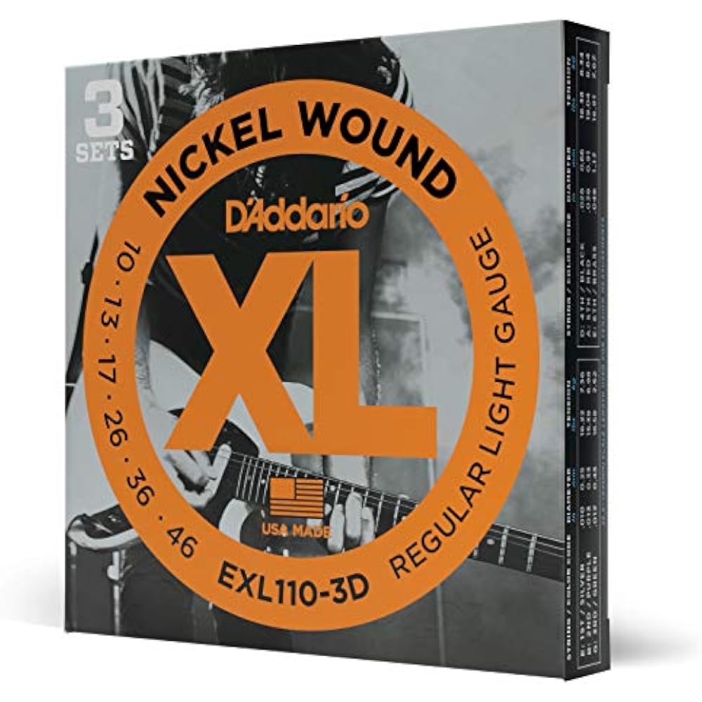 D Addario (Daddario) Electric Guitar Strings EXL-110-3D (3 Set Pack)
