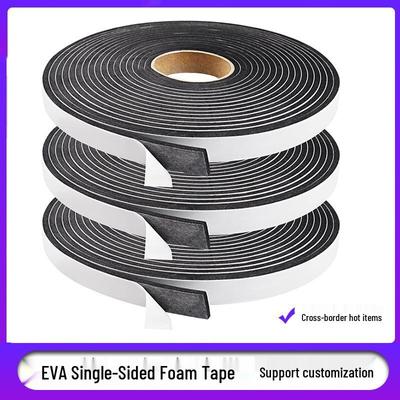 Black EVA Soundproof Foam Tape for Doors and Windows - Windproof Single-Sided Strip