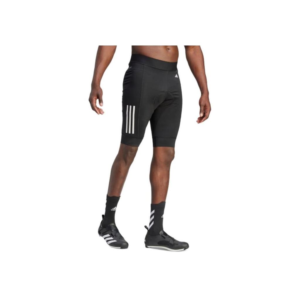 Adidas Drei Streifen Logo Print Mittelhohe Slim Fit Shorts Herrenshorts Schwarz Weiß IJ8335