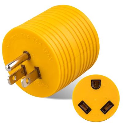 MECMO 30 Ampere auf 110 Volt Wohnmobiladapter, NEMA 5-15P auf TT-30R Elektrische Leistung 30 Ampere auf 15 Ampere 110 Adapter, 15A Haushaltsstecker auf 30A Wohnmobilbuchse