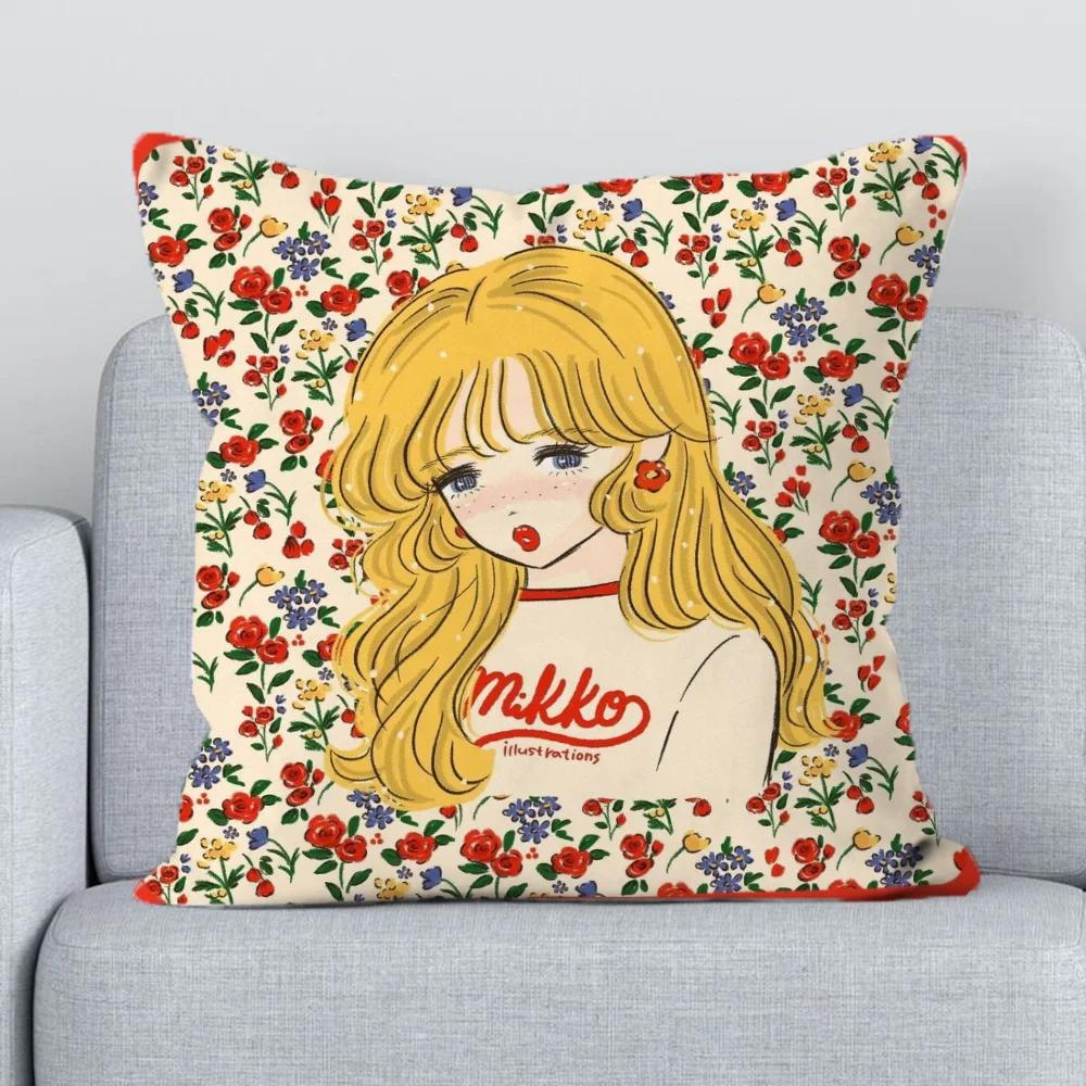 M-Mikkos Illustration Kissenbezüge Dekorative Sofakissenbezüge Kissenhülle 40x40 Kissenbezug 45*45 Kissenbezüge 50x50 45x45