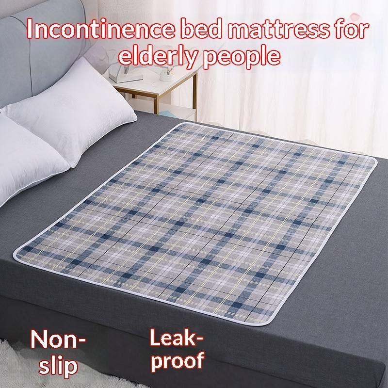 Protetor de Cama Lavável para Incontinência de Adultos Impermeável Reutilizável Protetor de Colchão Espessado Super Absorvente Camada Respirável de Algodão Ecológico Cuidados com Idosos