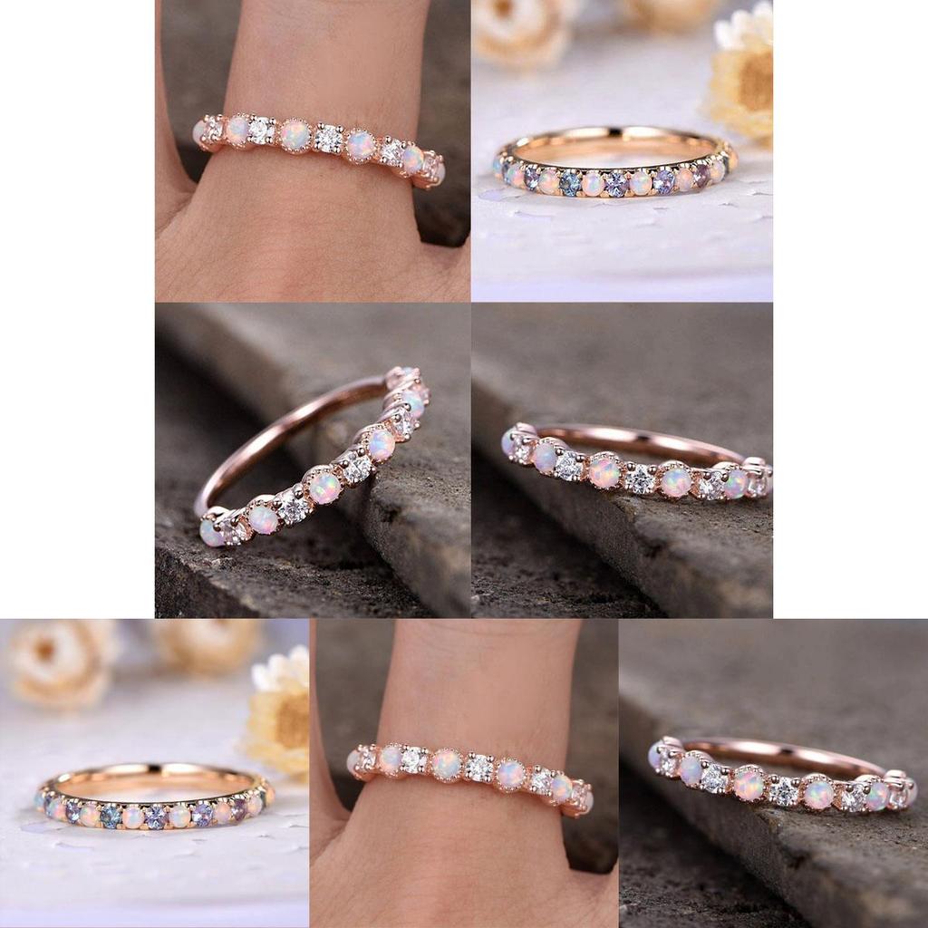 Elegant Women's Rose Gold Ring High Quality Round Cut Rhinestone Rings Jewelry For Weddings And Anniversaries