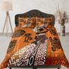 African Woman Art Bedspread, Orange Tribal Bedding Set, Ethnic Print Bedroom, Custom Size Duvet Cover, Dorm Quilt Cover, Unique Bedspread
