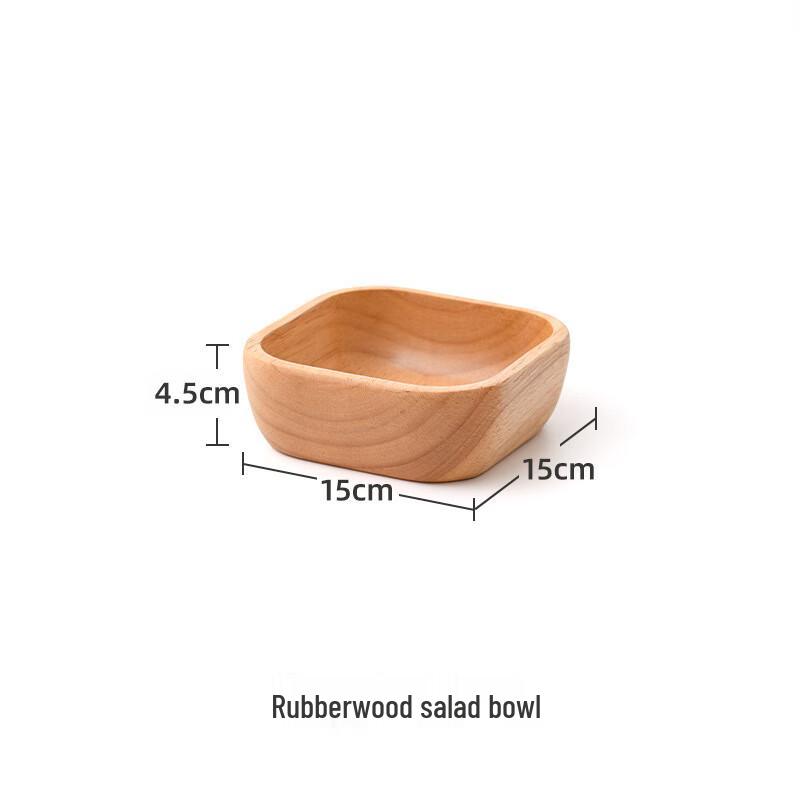 ZISIZ Japanese Style Square Rubberwood Bowl