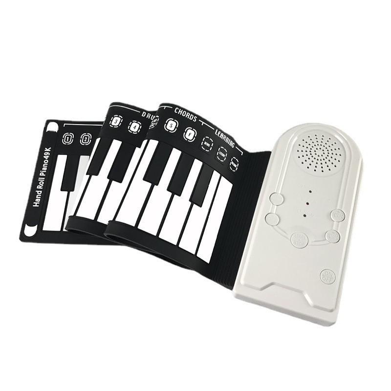 

49-клавишное силиконовое портативное рулонное пианино с динамиком - детская складная электронная клавиатура для начинающих