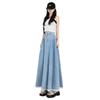 Hong Kong Retro Literary Denim Midi Skirt: Women's 2025 High-Waist A-Line Umbrella Design for Spring/Summer