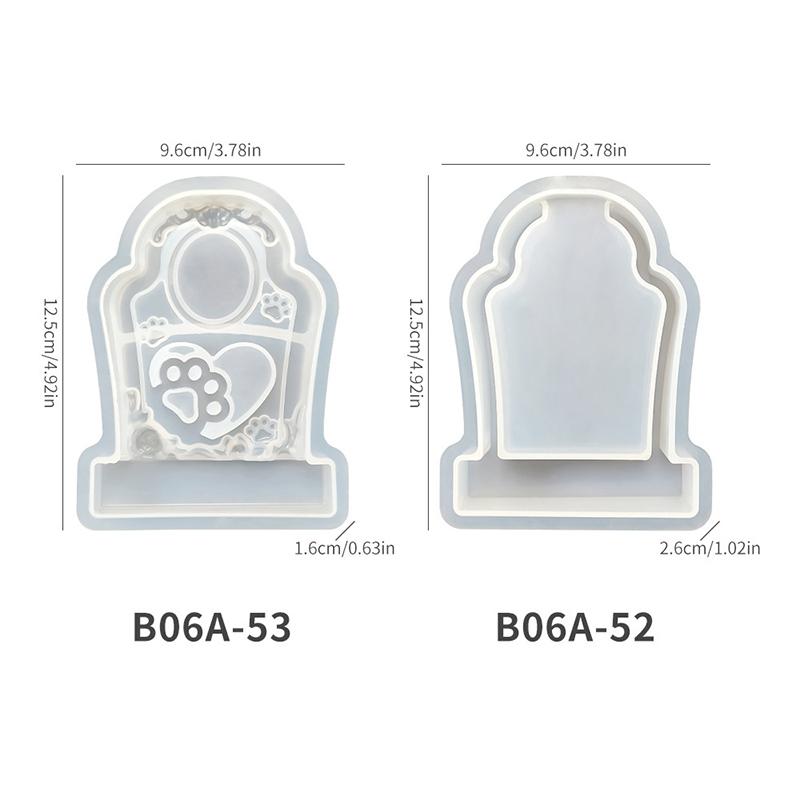 

DIY Heart-Shaped Pet Photo Frame Epoxy Mold: Cat And Dog Pet Resting Tombstone Resin Plaster Ornament