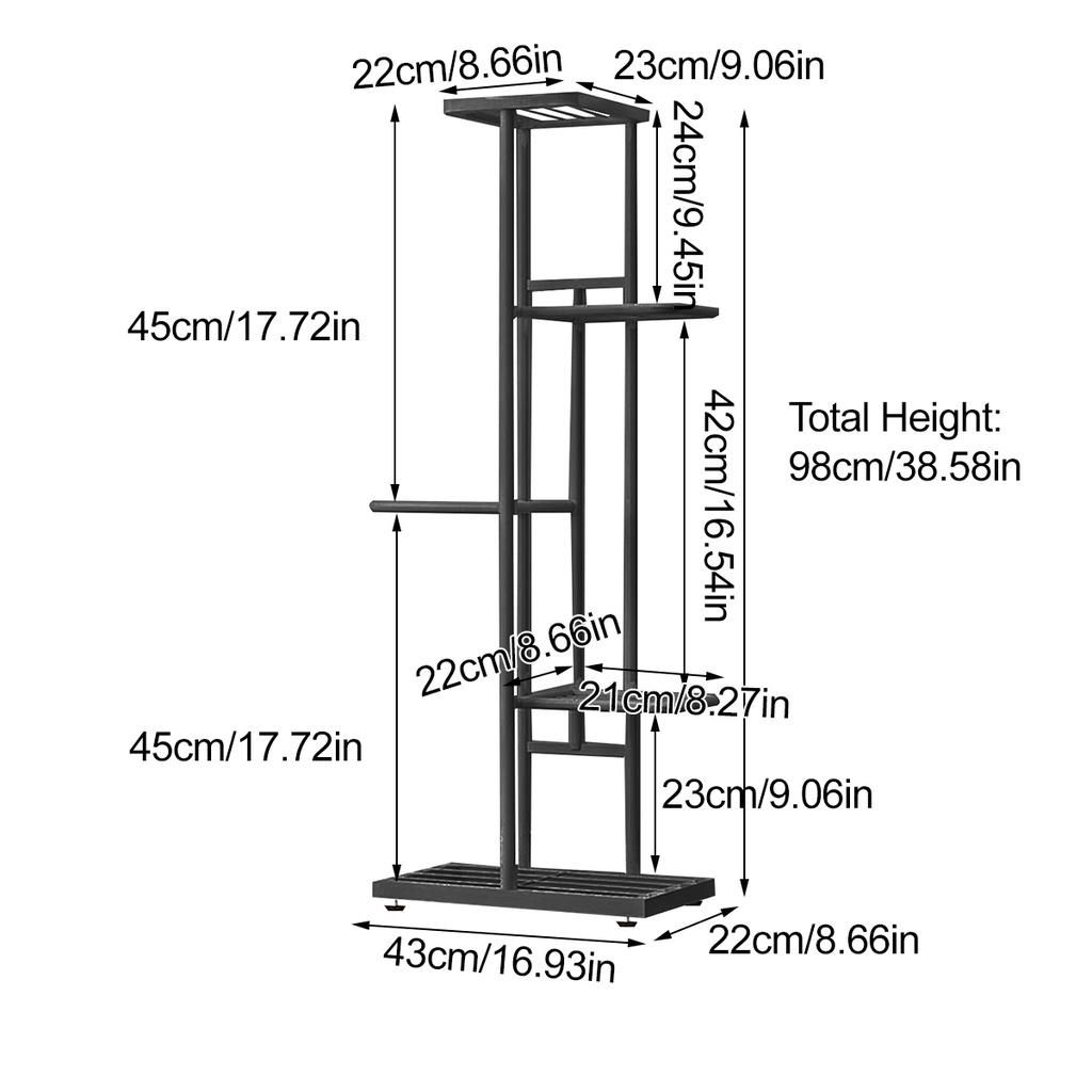 5 Layer Flower Pot Stand Display Shelf Outdoor/Indoor Potted Plant Flower Balcony Ladder Pot Plant Rack
