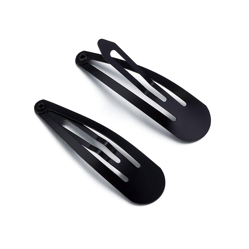 

50pcs/lot Metal Water Drop Shaped Hairpins KC Gold BB Hair Clips Snap Barrettes For DIY Fashion Headwear Jewelry Accessories Length 30mm чёрный