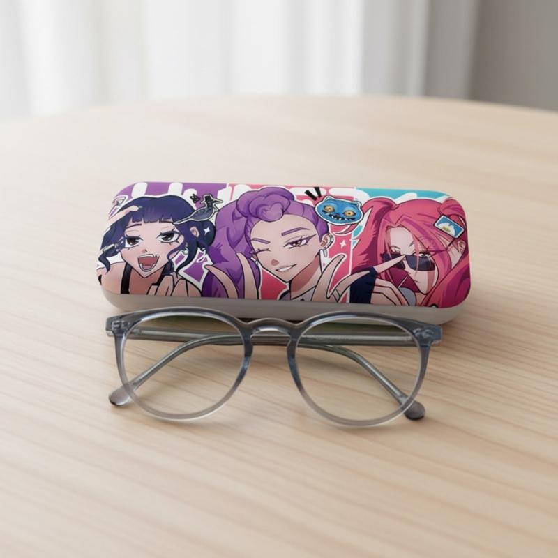 Anime PU Leather Glasses Case Witch Hunters Design Soft Lining for Scratch Prevent Eyewear Holder for Daily Travel Use