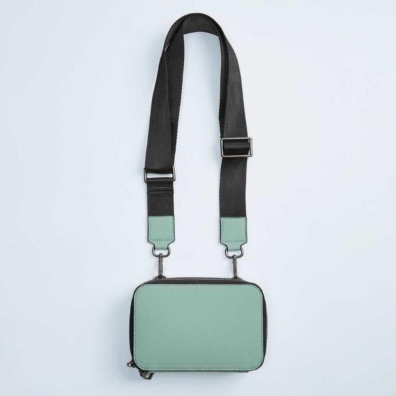 

Commuter simple messenger bag black rectangular box envelope fanny pack sports versatile protective case handbag зелений