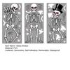 Rent-friendly Glass Decal 3Pcs Halloween Skeleton Stickers, Waterproof PVC Window Clings, Static Decals, Stress-free Removable Stickers for