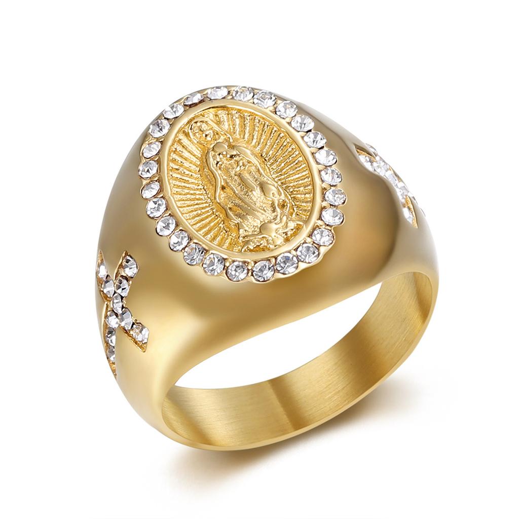 Ring new hip hop jewelry gold plated diamond men's ring