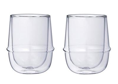 Double-Walled Kinto KRONOS Cups - Maintain Temperature - Prevent Condensation - Set of 2