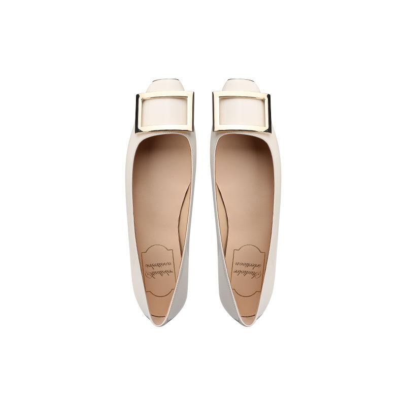 Второй волос! Виноградная мать та же обувь классическая квадратная пряжка квадратный носок мелкий вырез короткий каблук подкова и плоская обувь для通勤 34