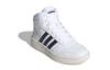adidas Neo Hoops 2.0 K Synthetic Leather Abrasion Resistant Mid Top Kids' Skateboarding Shoes White Black Kids' FY7700