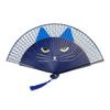 Cartoon Cat Folding Fan Japanese Style Wooden Hand Held Fan