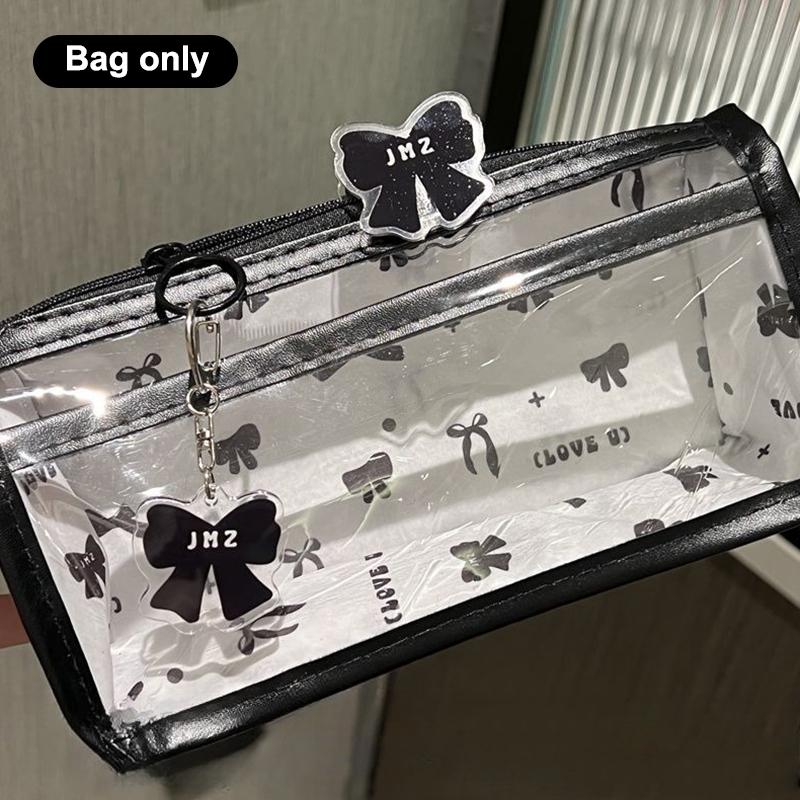 Kreslené průsvitné pouzdro na tužky Vícevrstvé vertikální Velkokapacitní úložná taška na psací potřeby Školní potřeba Kosmetická taštička