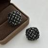 2025 Light Luxury Full Diamond Spherical Stud Earrings for Women - High-End Fashionable Design Jewelry