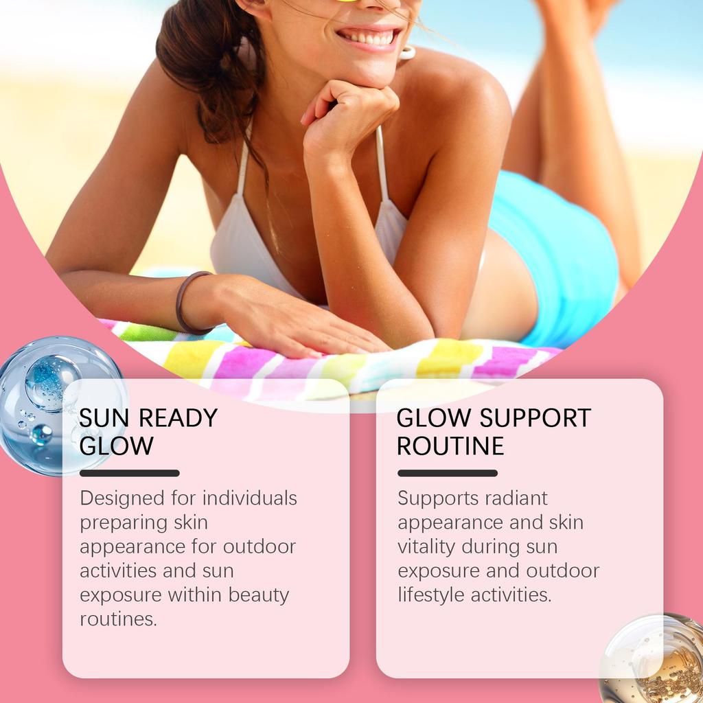 Sunless Tanning Gummies with Beta-Carotene, Lycopene & Astaxanthin - Antioxidant Blend for Fast Natural Looking Tan & Skin Hydration
