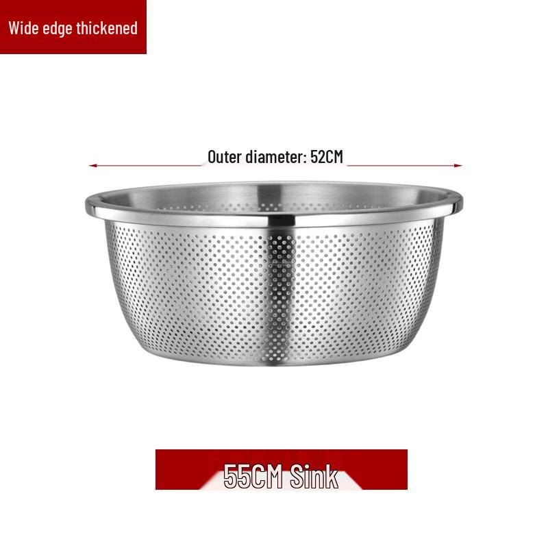 Stainless Steel Basin, Large/Extra-Large: Ideal for Washing Vegetables, Mixing Dough, or Bathing.