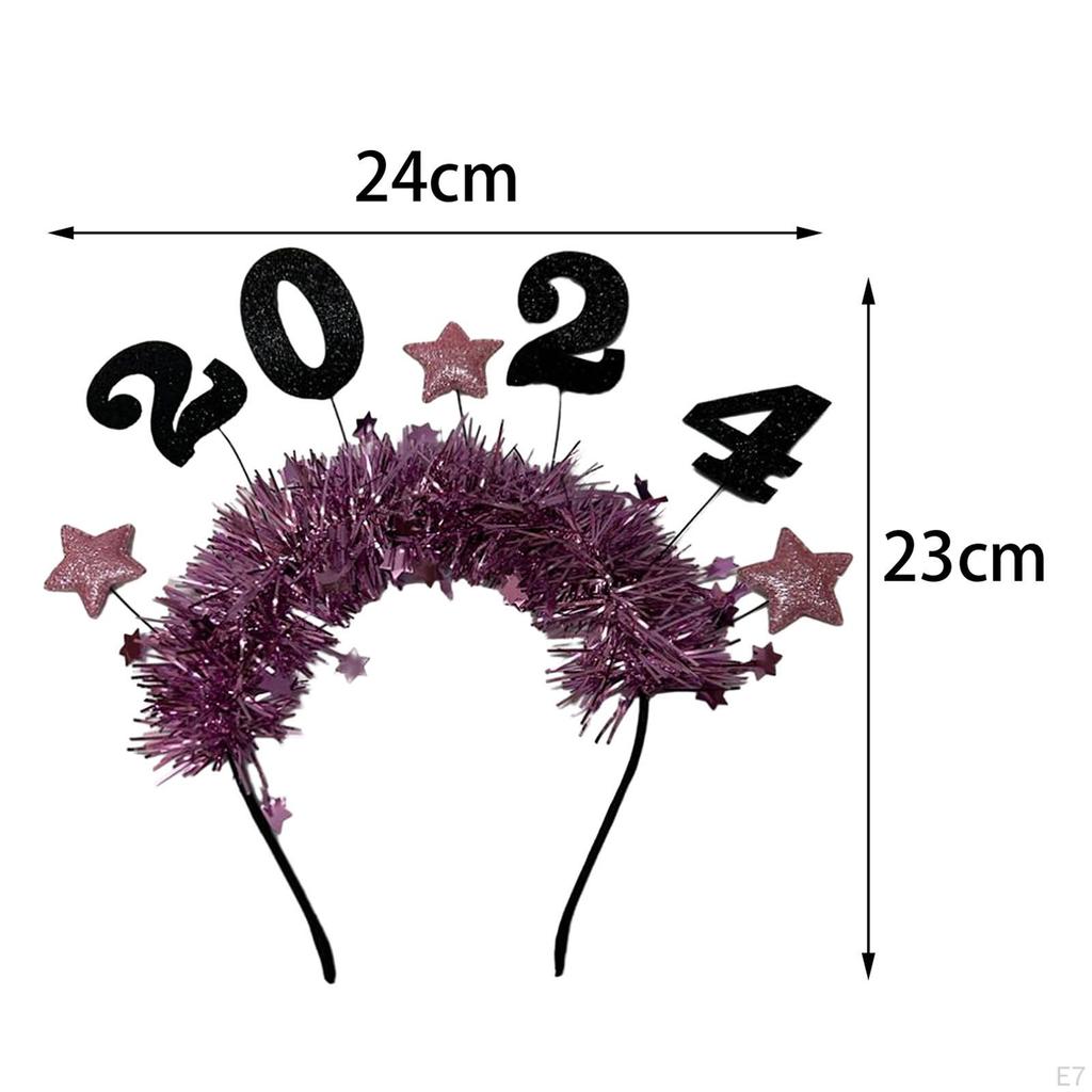 Happy Year Headband Decoration Women and Girls Glitter Star Sequins Hairbands for