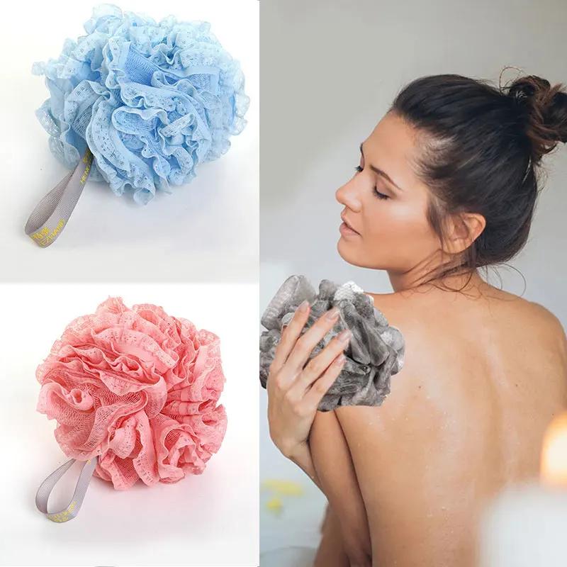 

Soft Bath Scrub Bath Ball Body Clean Bath Puff Bathroom Supplies Flower Scrubbing Bubble Shower Mesh Sponge Back Brush white
