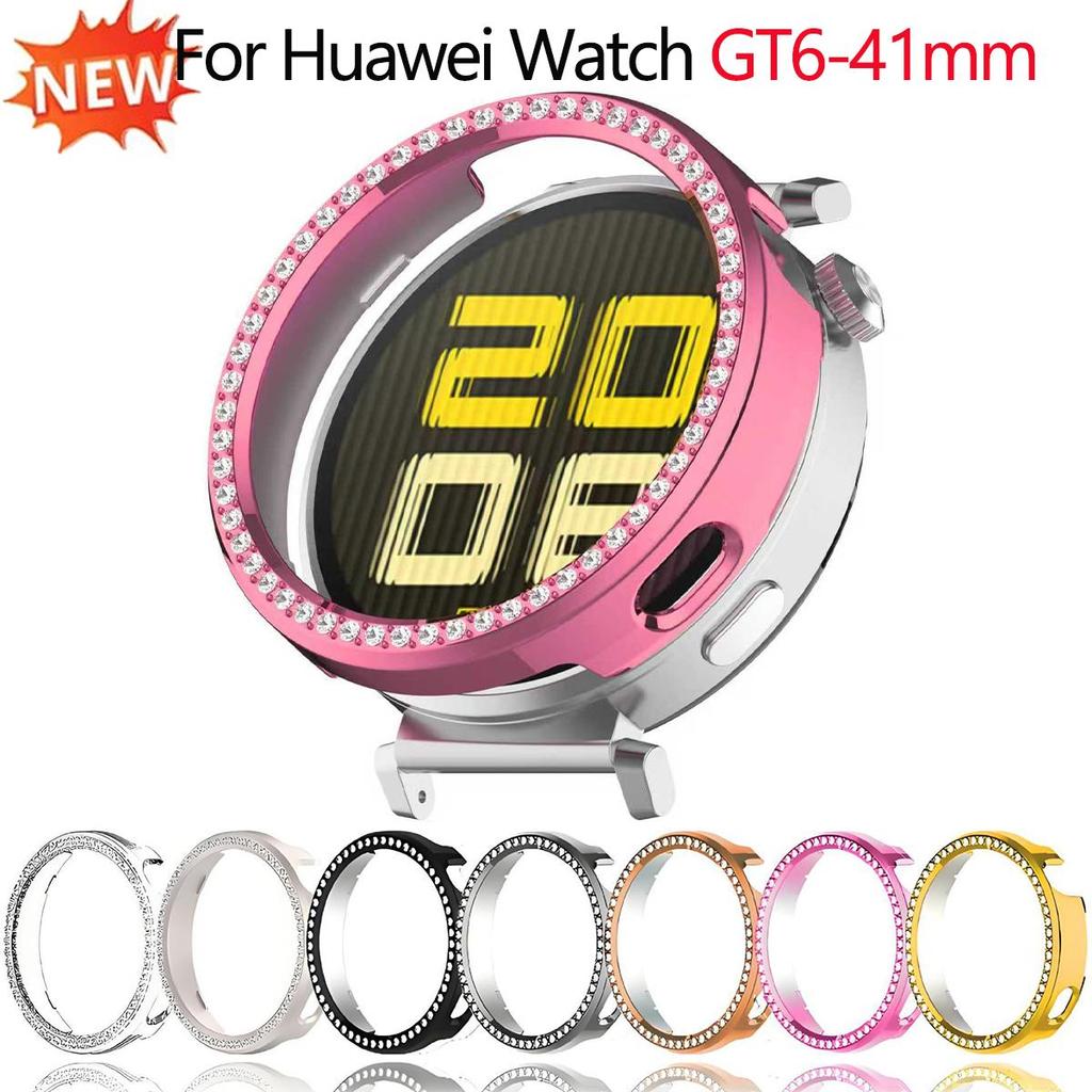 Diamond Women Case For Huawei Watch GT6 41mm Hard PC Cover Anti-Drop Bumper For Huawei Band GT6 41mm Hollow Protective Shell