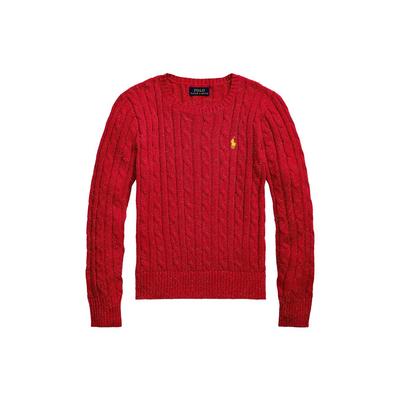 Polo Kids Solid Cable Knit Crew Neck Long Sleeve Sweater Kids Sweater Red 313854245-003
