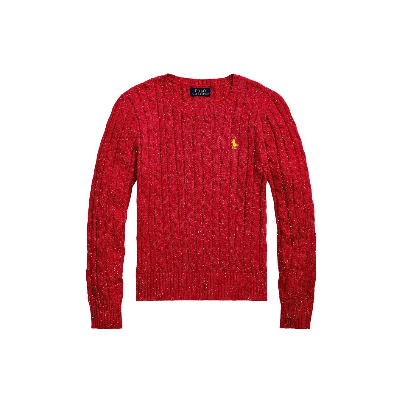 

Polo Ralph Lauren Kids Однотонный свитер с кабельным узором, круглым вырезом и длинными рукавами Детский свитер Красный 313854245-003 XL