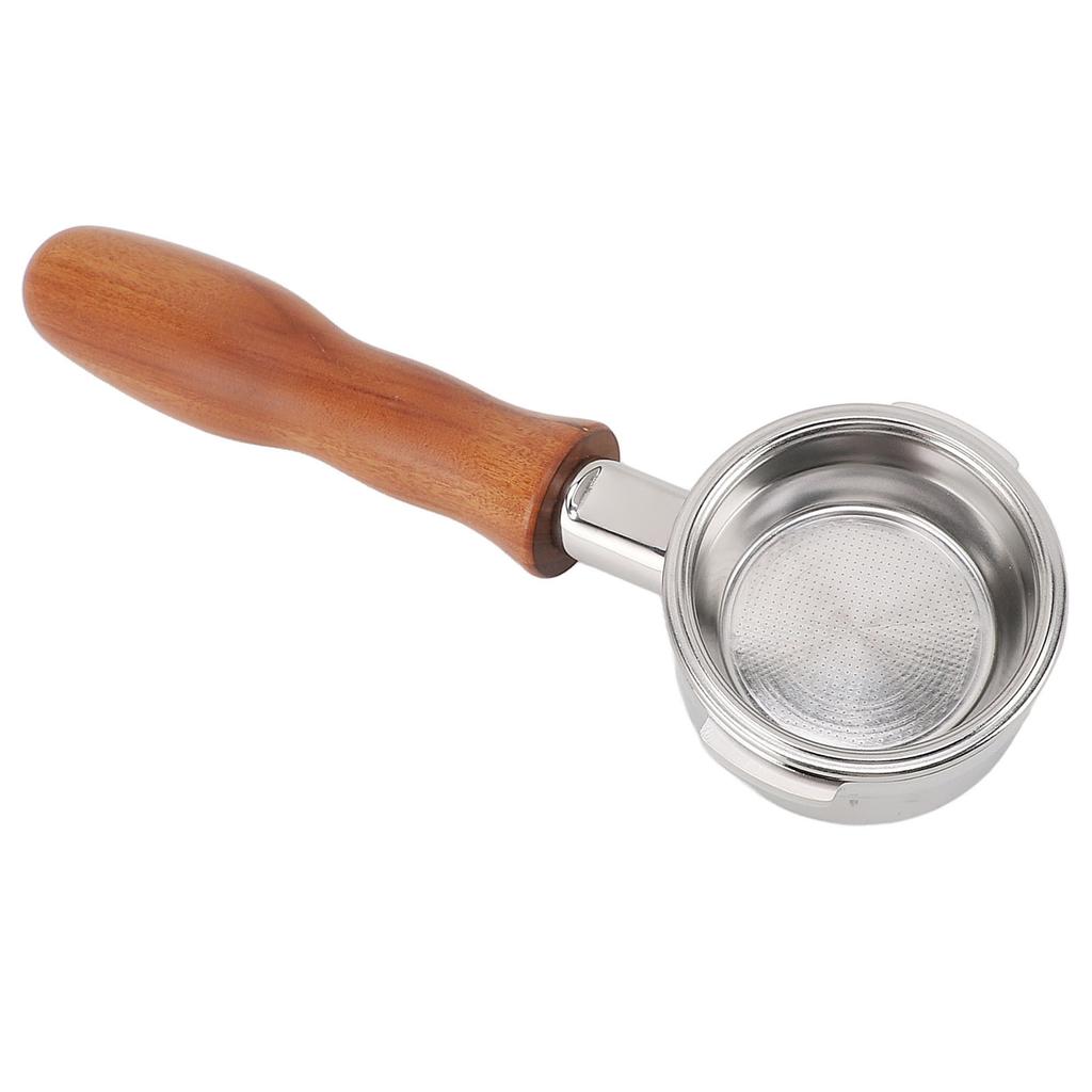 58mm Bottomless Portafilter with Basket Filter 2 Ears Stainless Steel Wood Handle Detachable Coffee