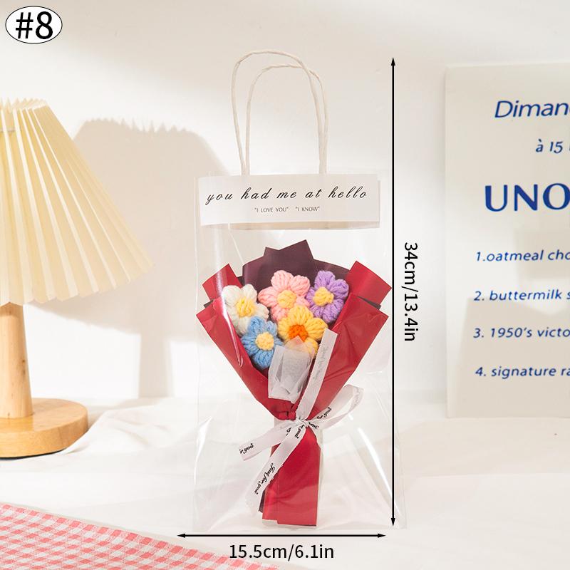 Mini Knitted Bouquet Girlfriend Creative Birthday Valentine's Day Gift Artificial Simulated Small Bouquet Wedding Companion Gift