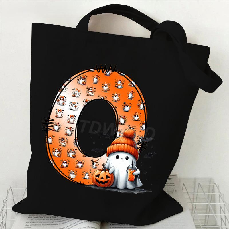 New Halloween 26 Letter Print Fashion Shoulder Bag Multi-function Portable Handbag Casual Versatile