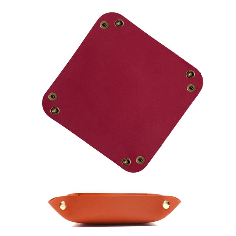 Nordische PU-Leder Faltbare Aufbewahrungsbox Stilvoller und Praktischer Organizer Ständer Halter für Schmuck Kosmetik und Schlüssel