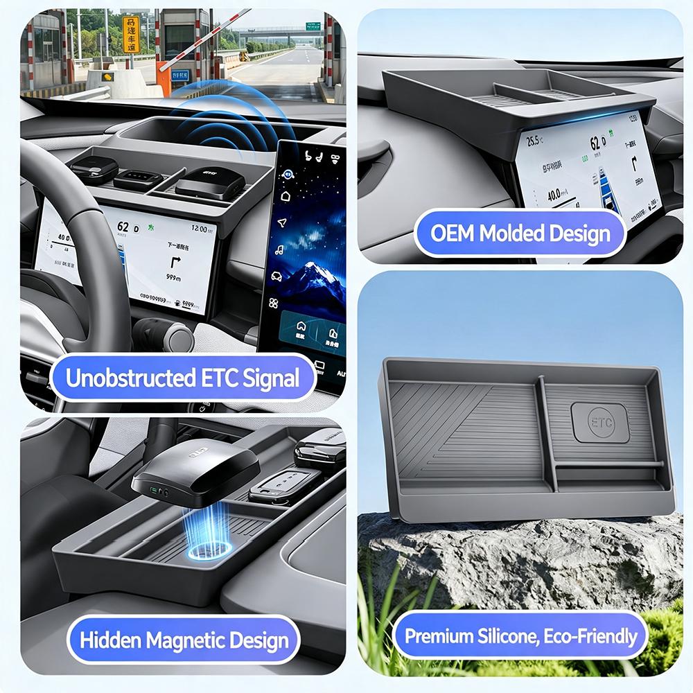 For Toyota RAV4 2026-2028 Behind Screen Silicone Storage Box Black Organizer Tray Center Console Interior Accessories Upgrade